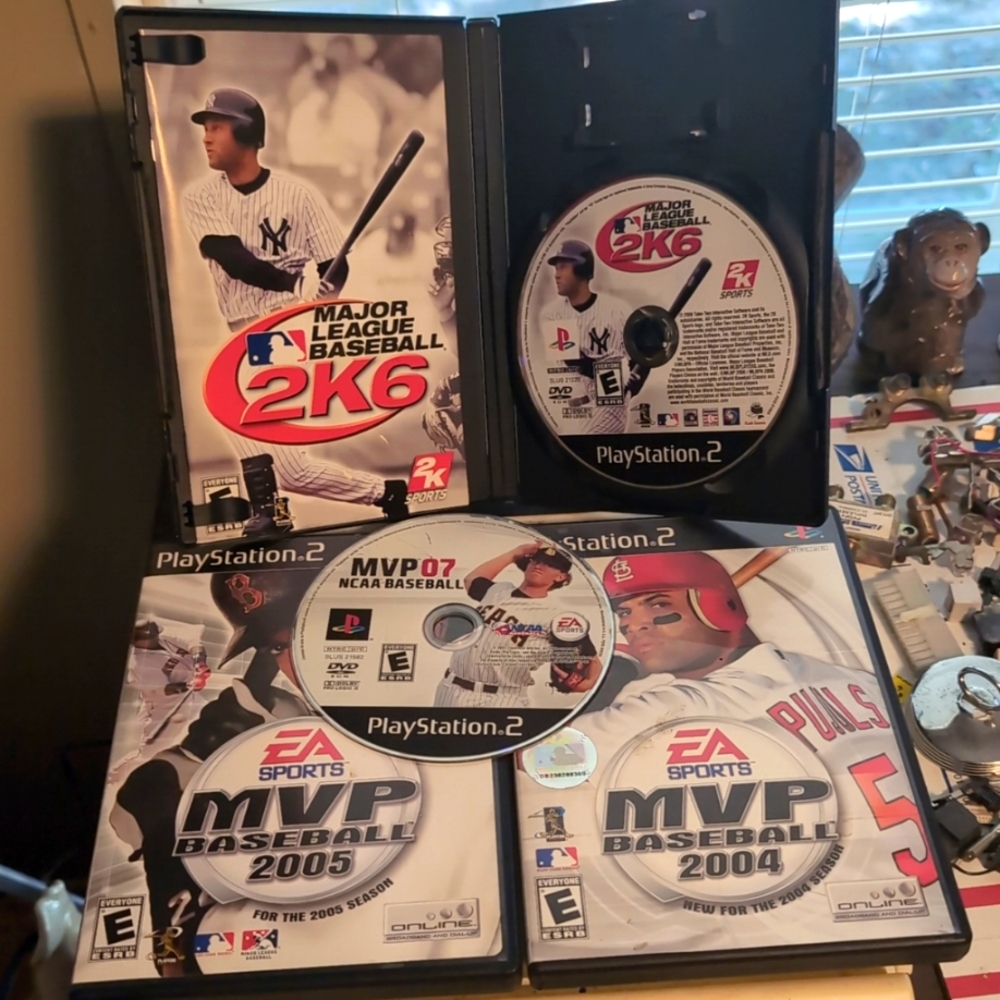 Playstation 2 MVP NCAA COLLEGE BASEBALL 2004, 2005 & 2007 + MLB 2K6 PS2 game LOT